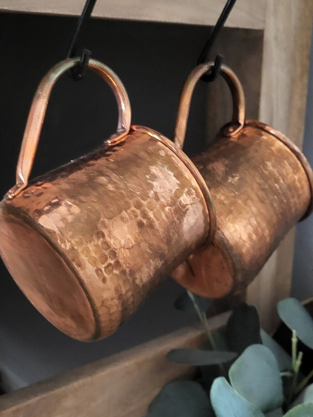 Set Of William Sonoma Hammered Copper Mugs